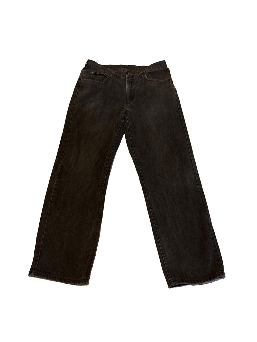 Vtg 90s Lee 205 5508 Double Black Jeans Mens 34x30 Relaxed Straight Leg Faded